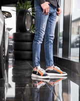 Sneakers homme cuir bleu - PRAYE - VOGMAN