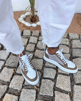 Sneakers homme cuir gris/beige - GERNI - VOGMAN