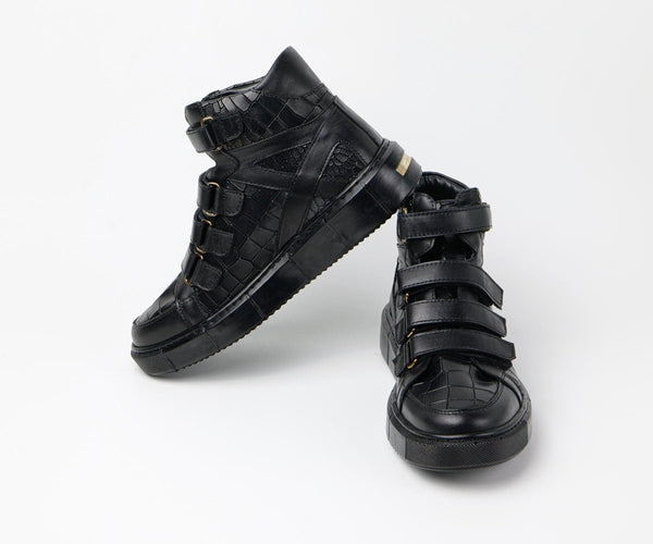 Sneakers montantes homme cuir noir - MAXE BLACK - VOGMAN