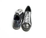 Sneakers homme cuir gris/bleu - CALISTO