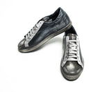 Sneakers homme cuir gris/bleu - CALISTO