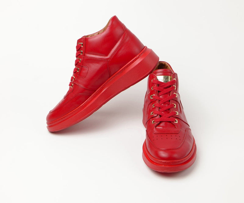 Chaussures montantes - Rouge - Homme - Cuir - Lacets - Plat Rouge -  Cdiscount Chaussures